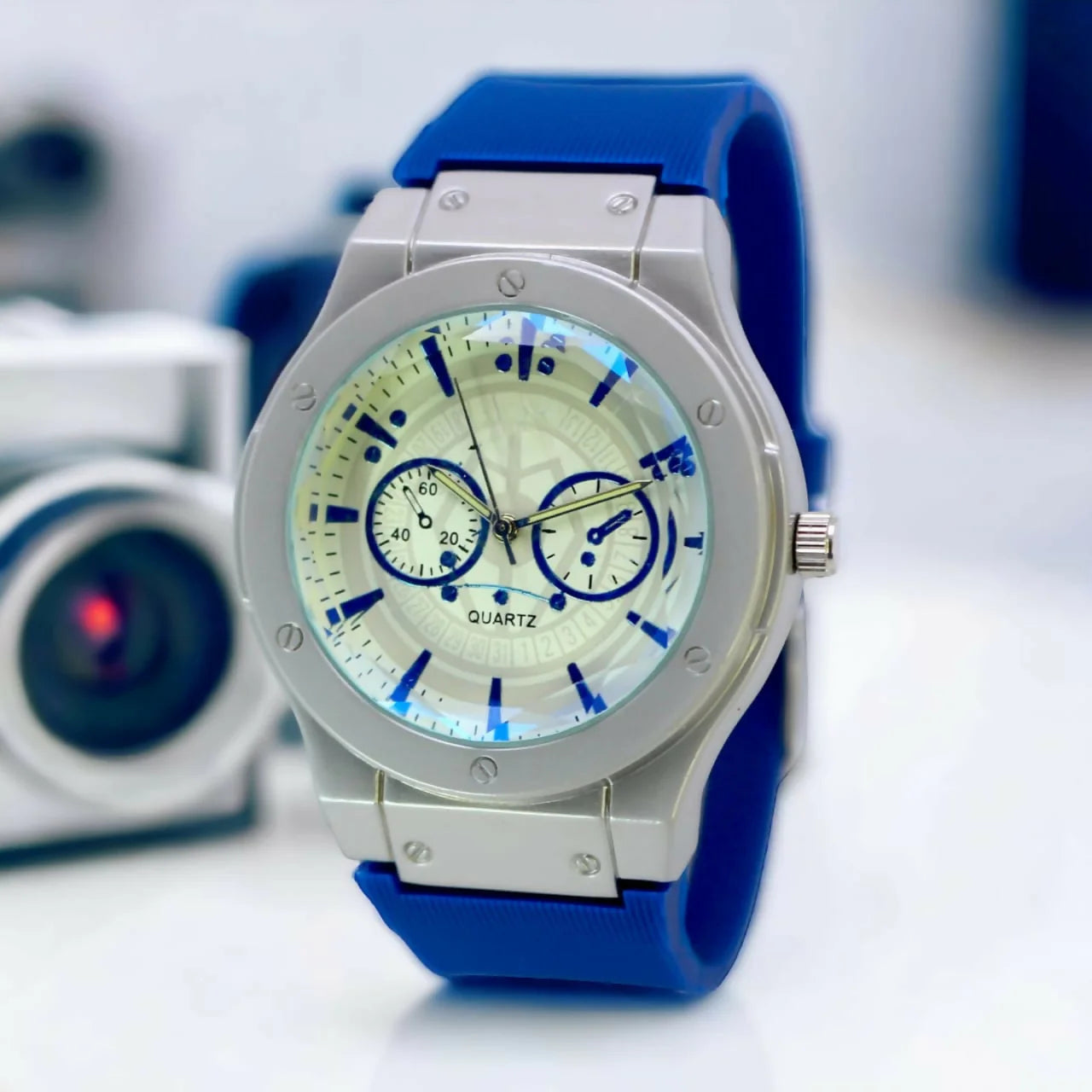 Genuine Quality Quartz Watch For Men With 44mm - Hublot Design Watch- Waterproof Timepiece for boy's - Luminous Effect